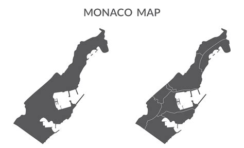 Monaco map. Map of Monaco in set in grey 36171467 Vector Art at Vecteezy