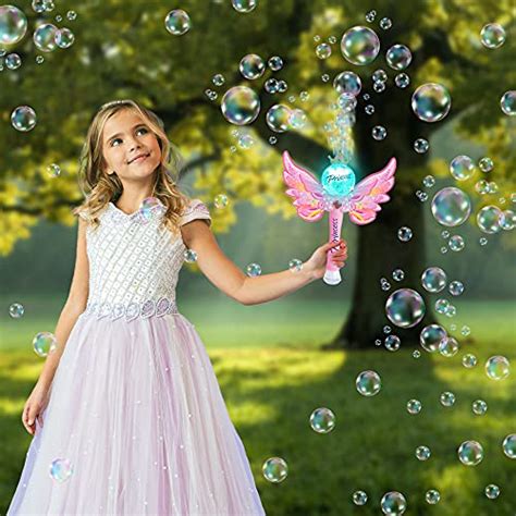 Artcreativity Light Up Magic Princess Bubble Blower Wand 14 Inch