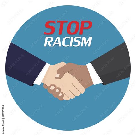 No to racism poster. Discrimination symbol. Handshake icon. Vector illustration Stock Vector ...