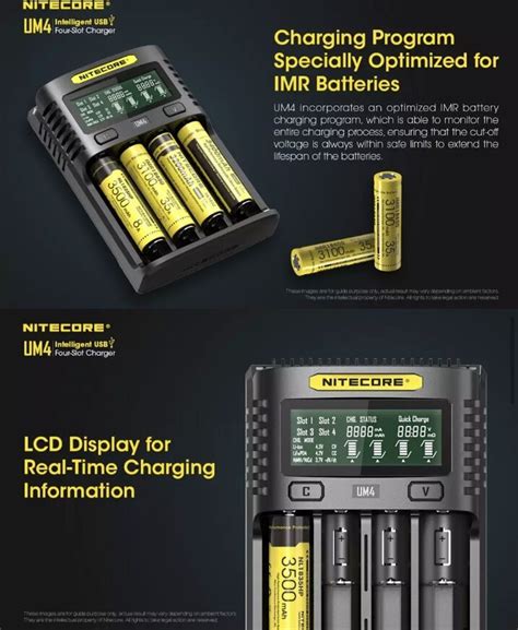 Nitecore Um Usb Qc C Vc Lcd Smart Charger Imr Inr