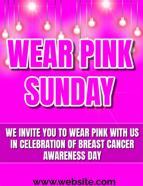 Wear Pink Sunday Breast Cancer Awareness Template Postermywall