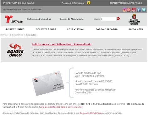 Como solicitar o Bilhete Único Personalizado Guia rápido