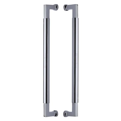 Heritage Brass Door Pull Handle Bauhaus Design 483mm Polished Chrome Finish