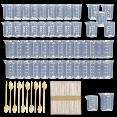 Woohome Pcs Plastic Measuring Cups Ml Ml Transparent Scale