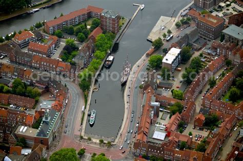 Emden From The Bird S Eye View Ship Moorings At The Docks Of The