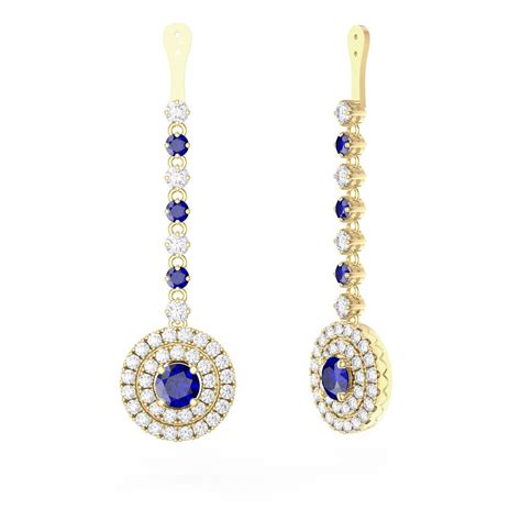 Fusion Sapphire Halo 18ct Gold Vermeil Earrings Drops Jian London