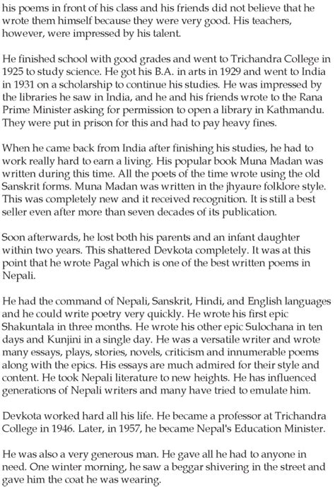 Grade 5 Reading Lesson 14 Biographies – Laxmi Prasad Devkota | 5th ...