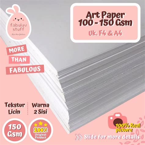 Jual Kertas Art Paper 100 120 150 Gsm F4 A4 Shopee Indonesia