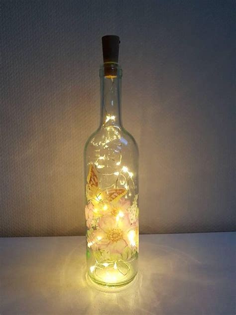 Flaschenlampe Deko Flasche Mit Beleuchtung Flaschenlicht Etsy