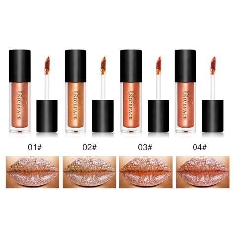 4 Colors Ultra Metal Liquid Lipstick Bronze Rose Gold Shimmer Metallic Lip Gloss Makeup