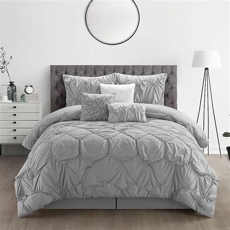 Nanshing 7-Piece Grey Queen Comforter Set ISTANA7-Q-GRY at Lowes.com