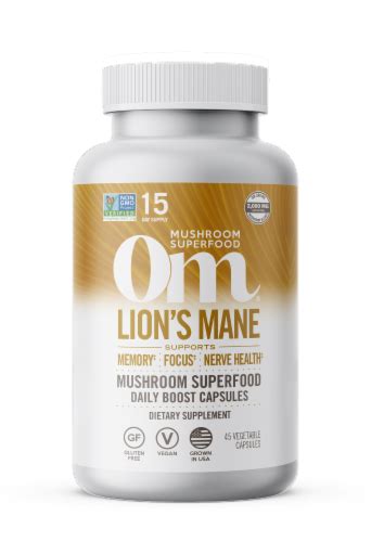 OM Mushroom Lion S Mane Mushroom Superfood Daily Boost Capsules 45 Ct