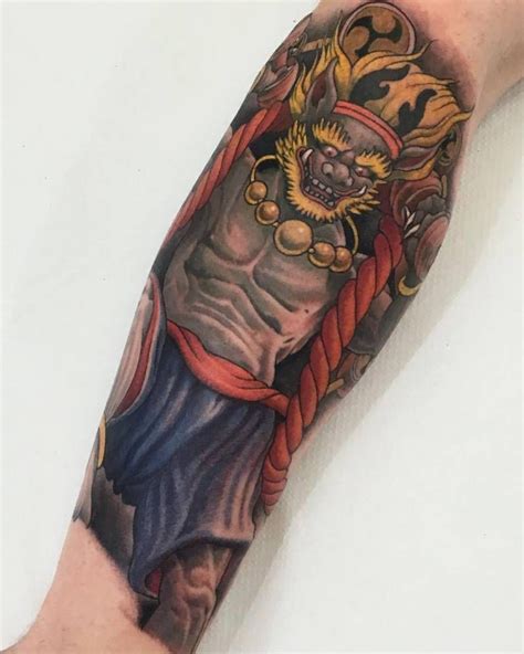 Neo Japanese Raijin Tattoo On The Right Forearm Tatuajes Para