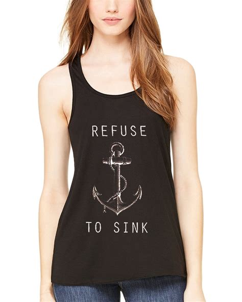 Clementine Apparel Womens Refuse To Sink Printed Flowy Racerback