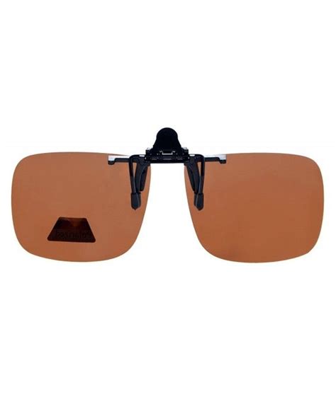 Large Polarized Flip up Sunglasses Clip on - Brown New | Flip up ...