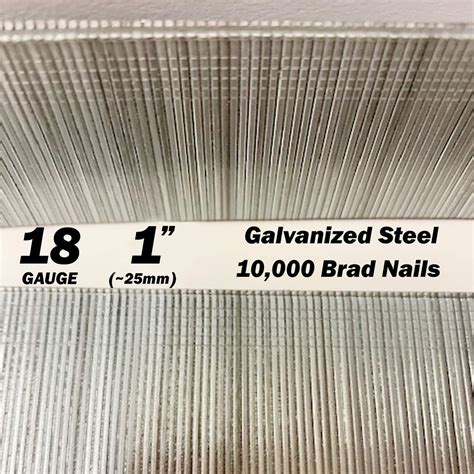 Galvanized Steel 18 Gauge 18ga 1 25mm Brad Nails F25 18g 1 Inch Long