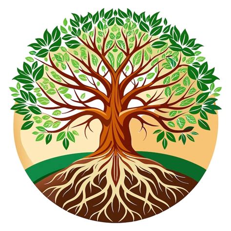 Premium Vector Tree Of Life With Sprawling Roots Reaching Deep Into