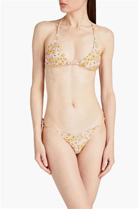 Lisa Marie Fernandez Pamela Floral Print Triangle Bikini The Outnet