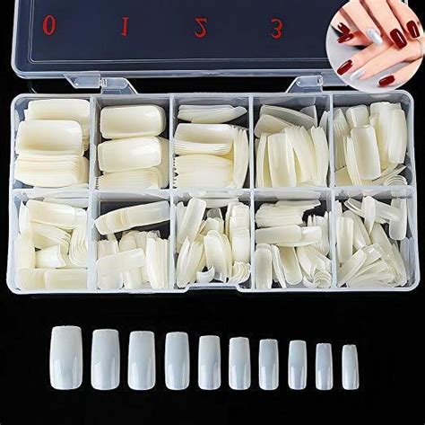 500pc Artificial Nail Tip Natural Color Full Cover False Nail Tip Box