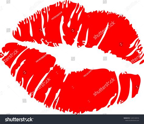 Red Juicy Kiss Stock Vector (Royalty Free) 1245144316