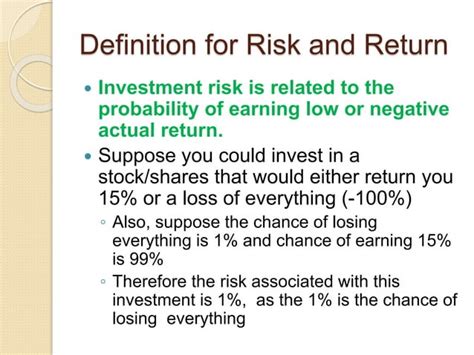 Risk and Return Analysis | PPT