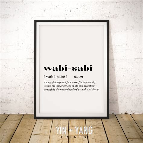 Wabi Sabi Poster Wabi Sabi Definition Dictionary Definition Etsy