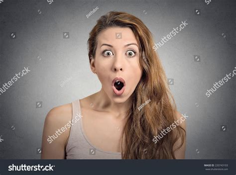 Surprise Astonished Woman Closeup Portrait Woman Looking Surprised In