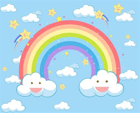 Cute Pastel Rainbow Background Vector Art At Vecteezy