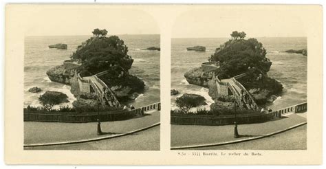 Stereo France Biarritz Le Rocher Du Basta Circa 1900 Von