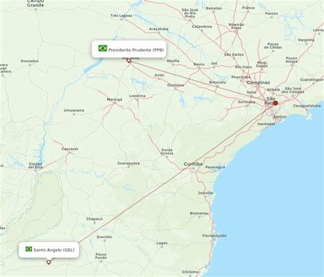 All Flight Routes From Presidente Prudente To Santo Angelo PPB To GEL