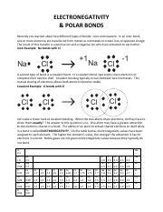 Understanding Electronegativity And Polar Bonds Covalent Course Hero