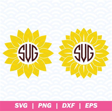 Sunflower Svg Flower Svg Sunflower Stamp Sunflower Bundle Svg