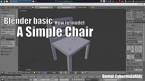 Blender Basic How To Model A Simple Chair Eng Indo Youtube