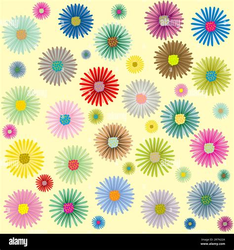 Colored Flowers Pattern Vector Art Illustration More Patterns In My