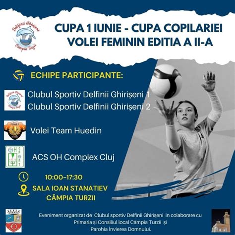 Volei Feminin Clubul Delfinii Ghirișeni Câmpia Turzii organizează de