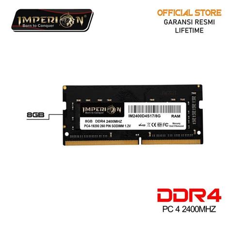 Jual Ram Imperion Ddr4 8gb 2400 Mhz Pc19200 Ram Laptop Sodimm 110 Di