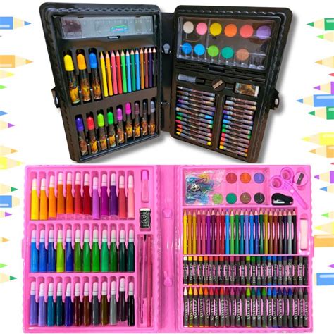 Estojo De Canetinhas E Lapis De Cor - Estojo de Pintura Infantil com Canetinhas, Lapis de Cor e Aquarela Para ...