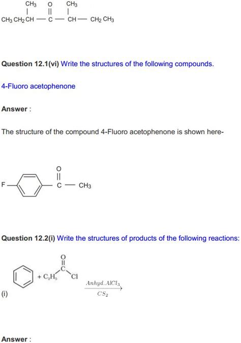 Hbse 12th Class Chemistry Solutions Chapter 12 Aldehydes Ketones And