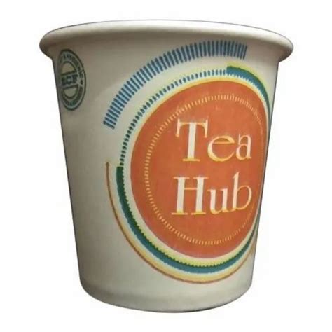 White Ml Printed Paper Tea Cup Packet Size Pieces At Rs