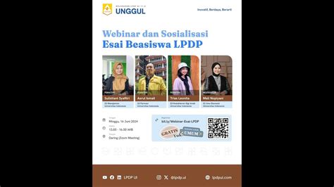 Webinar Sosialisasi Esai Beasiswa Lpdp Universitas Indonesia Youtube