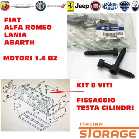 46408929 55228524 Fiat 500 Alfa Romeo Lancia Abarth Kit 8 Vite