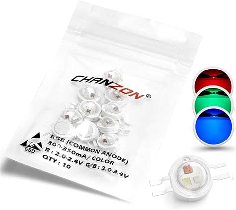 Chanzon Pcs High Power Led Chip W Rgb Pin Common Anode Ma