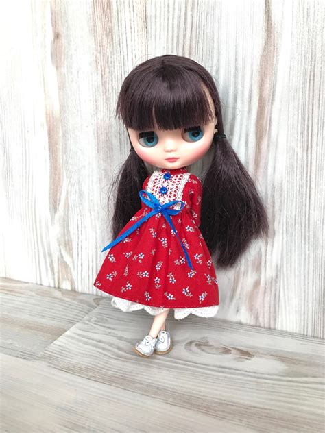 Middie Blythe Floral Red Dress Middie Blythe Clothes Doll Etsy