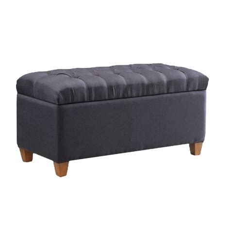 Coaster Tufted Storage Bench In Dark Navy 500066