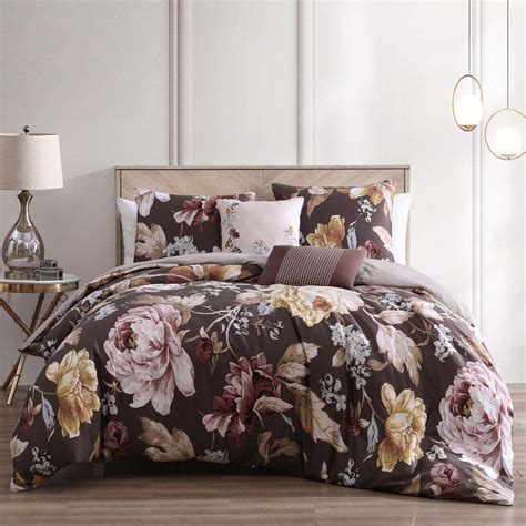 Bebejan Floral Garden Chocolate Brown 100 Cotton 230 Thread Count 5