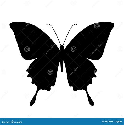 Butterfly, Black Silhouettes On White Stock Photos - Image: 28679333