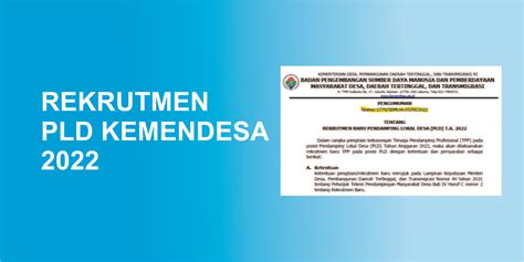 Rekrutmen PLD Kemendesa 2022 Syarat Dan Link Pendafataran Updesa