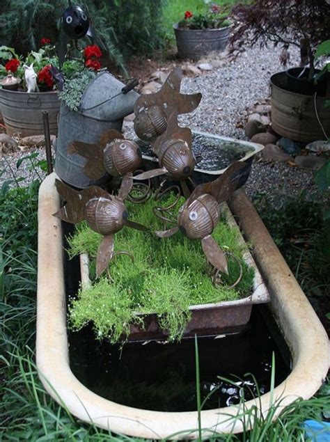 20 DIY Bathtub Garden Pond With Vintage Style HomeMydesign