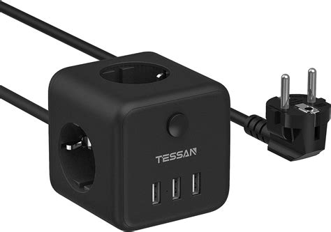 TESSAN Cube Gniazdo Wielogniazdowe Z USB Listwa 3 Kierunkowa Gniazdo