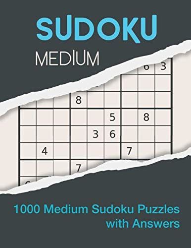 1000 Medium Sudoku Puzzles With Answers Sudoku Puzzle Book Medium